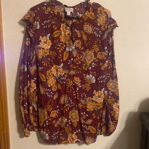 St. John’s Bay floral ruffle blouse size 2X
